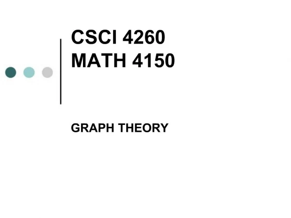 CSCI 4260 MATH 4150