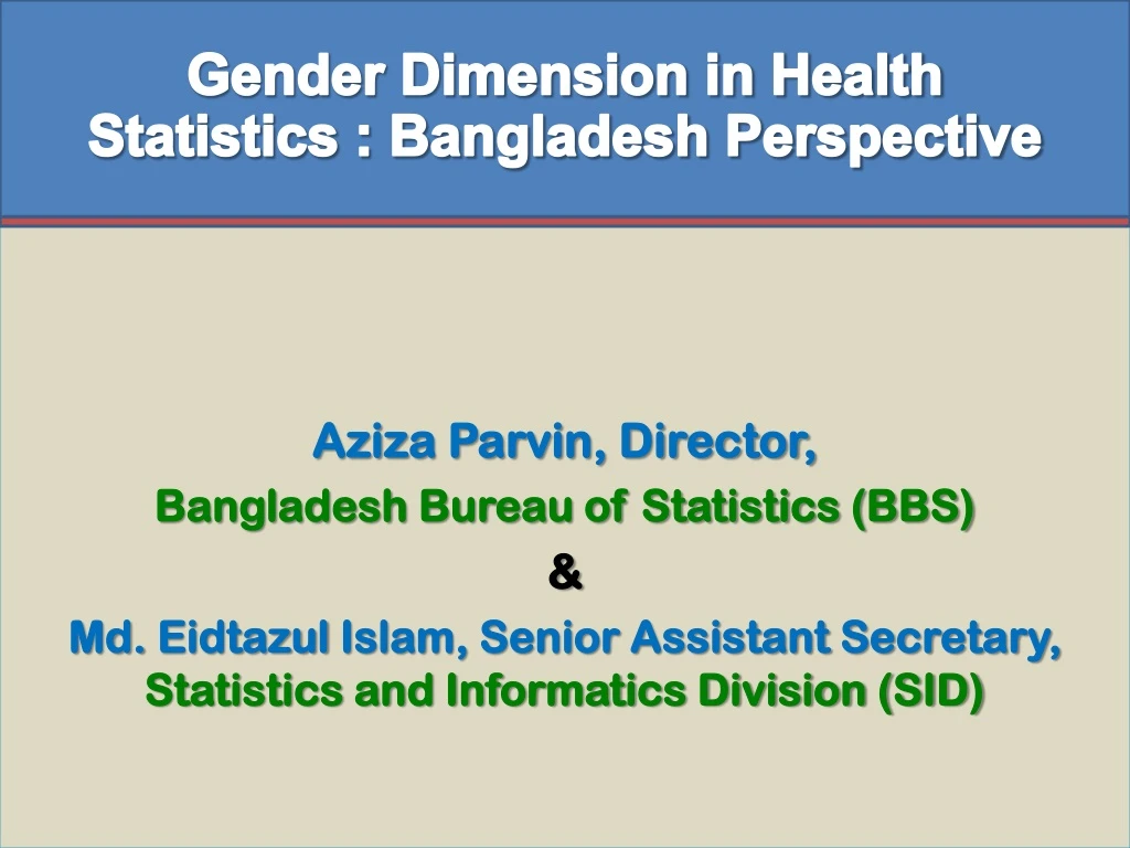 gender dimension in health statistics bangladesh