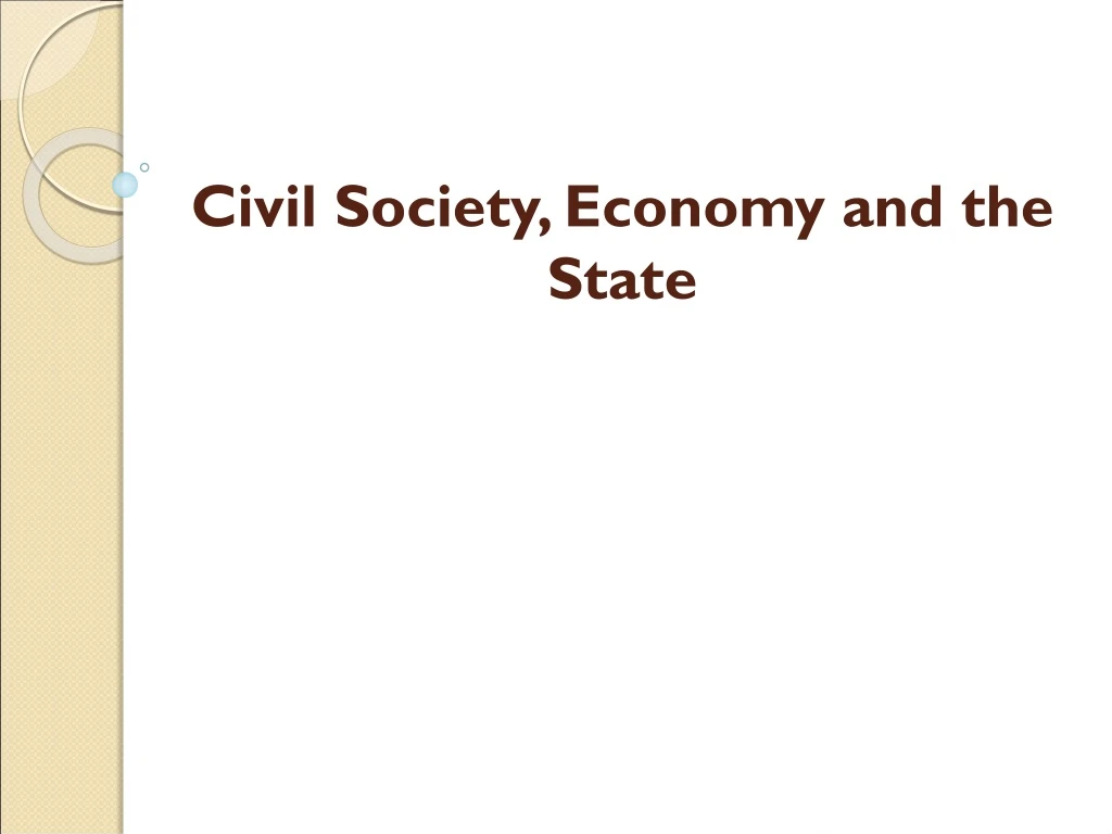 civil society economy and the state