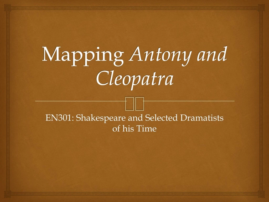 mapping antony and cleopatra