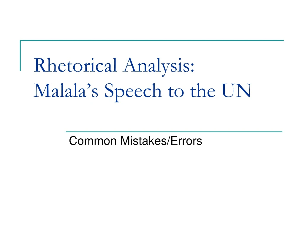 rhetorical analysis malala s speech to the un