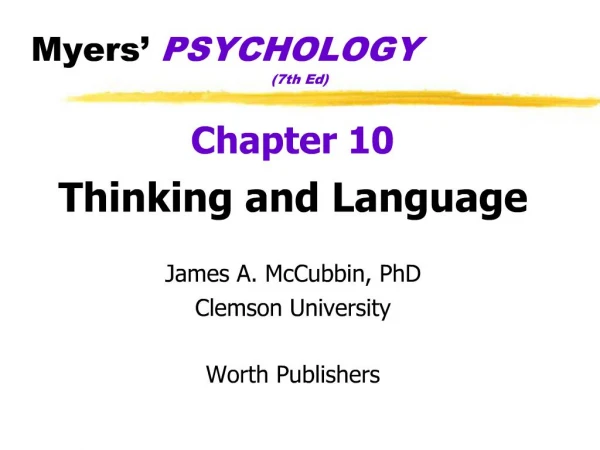 Myers PSYCHOLOGY 7th Ed