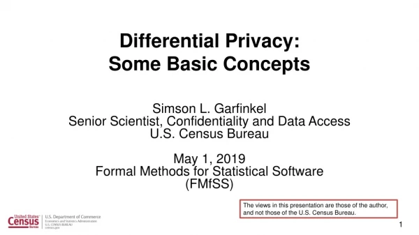 Differential Privacy: Some Basic Concepts