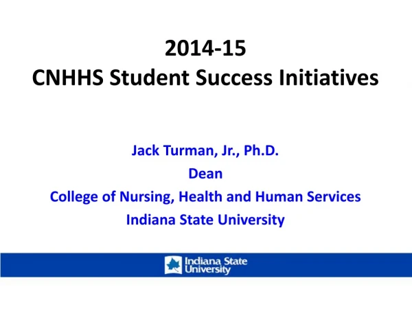 2014-15 CNHHS Student Success Initiatives