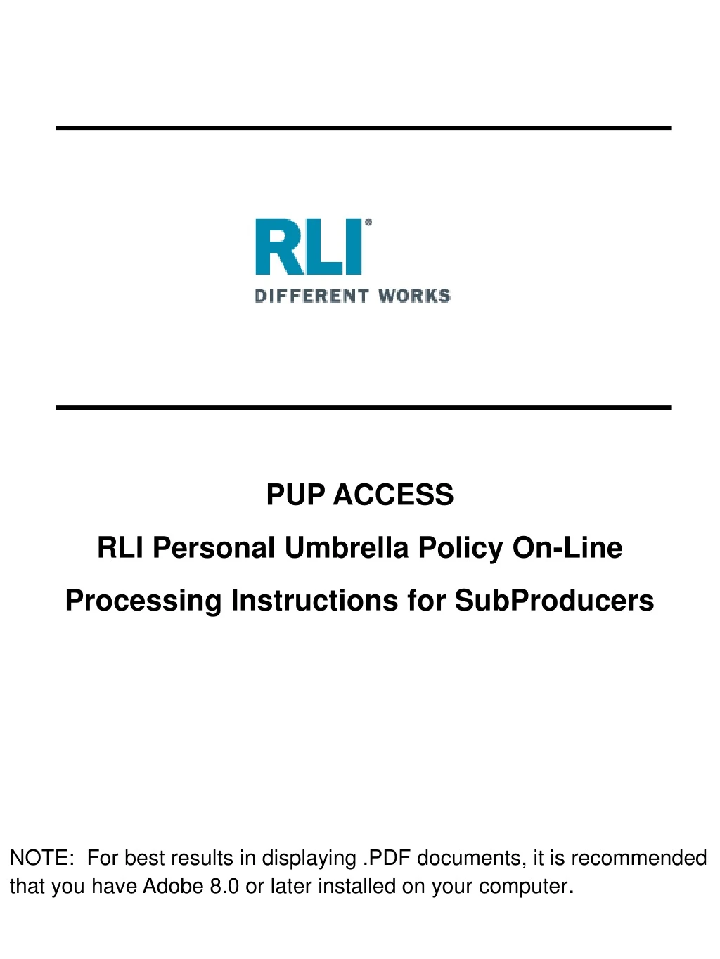 pup access rli personal umbrella policy on line