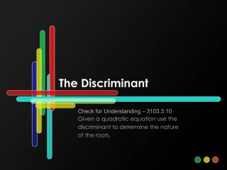 The Discriminant - slide 1
