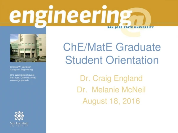 ChE/MatE Graduate Student Orientation