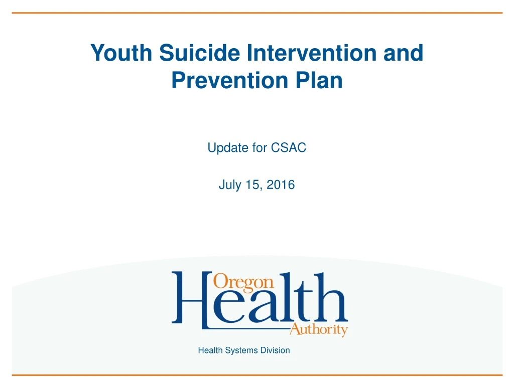 youth suicide intervention and prevention plan