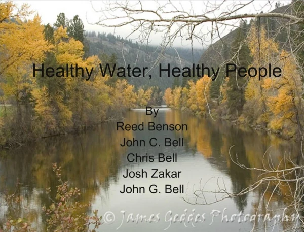 Healthy Water, Healthy People