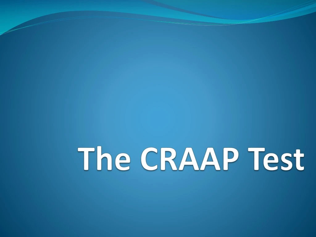 the craap test