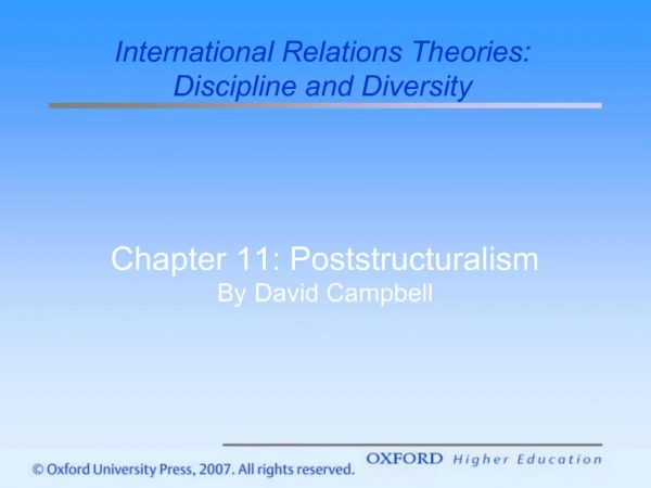 Chapter 11: Poststructuralism By David Campbell