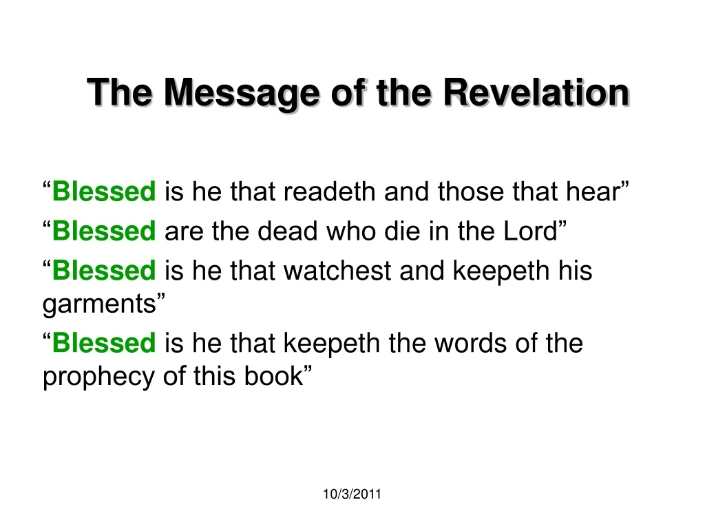 the message of the revelation