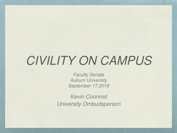 CIVILITY ON CAMPUS