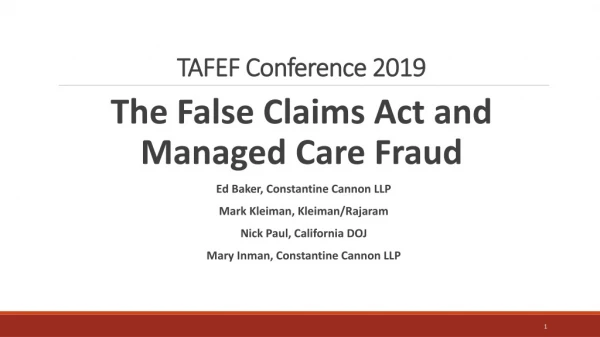 TAFEF Conference 2019