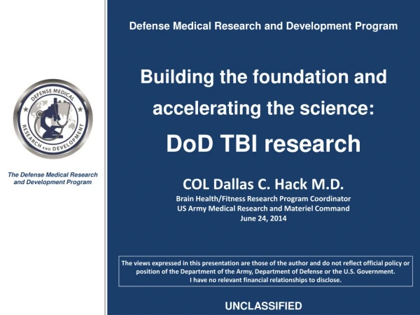 Defense Medical Research and Development Program