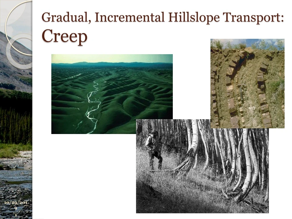 gradual incremental hillslope transport creep