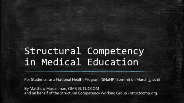 Structural Competency in Medical Education
