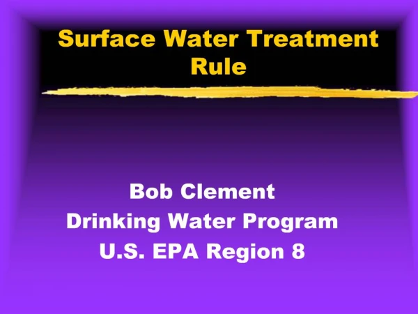 Surface Water Treatment Rule