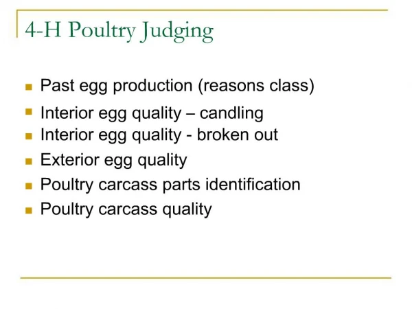 4-H Poultry Judging