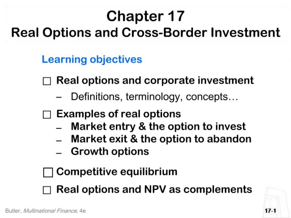 Chapter 17 Real Options and Cross-Border Investment
