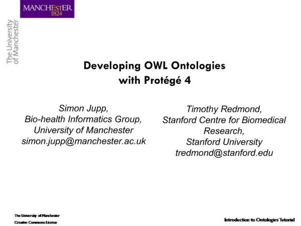 Developing OWL Ontologies with Prot g 4