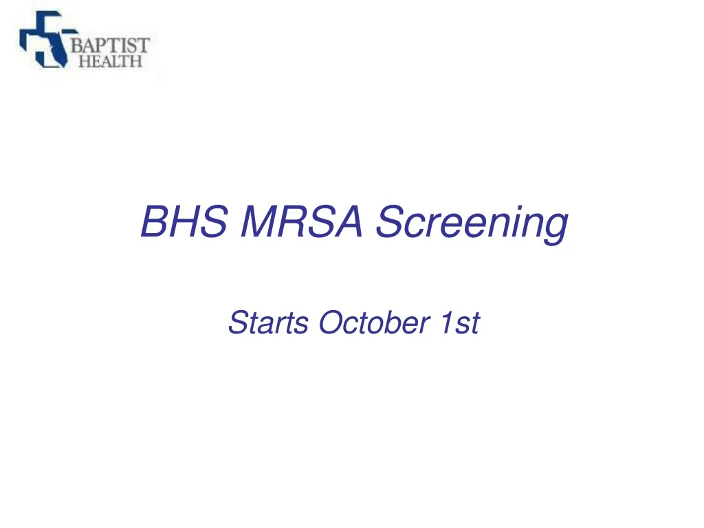 bhs mrsa screening