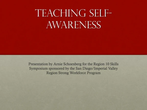 Teaching Self-Awareness