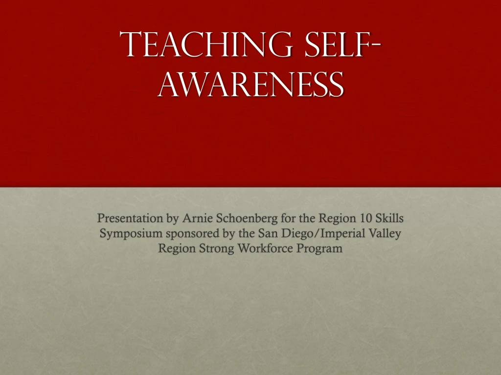 teaching self awareness