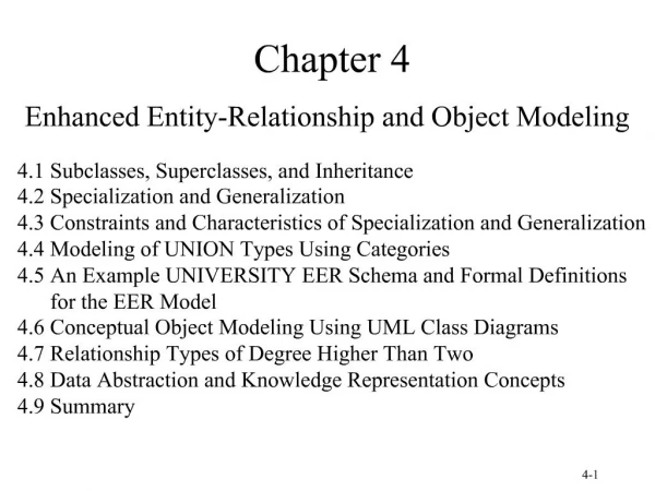 Enhanced Entity-Relationship and Object Modeling
