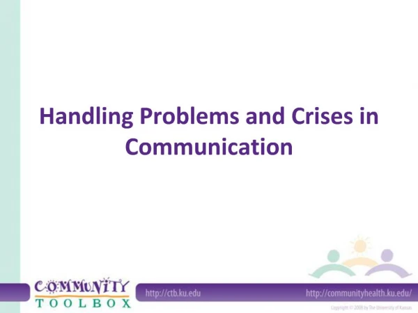 Handling Problems and Crises in Communication