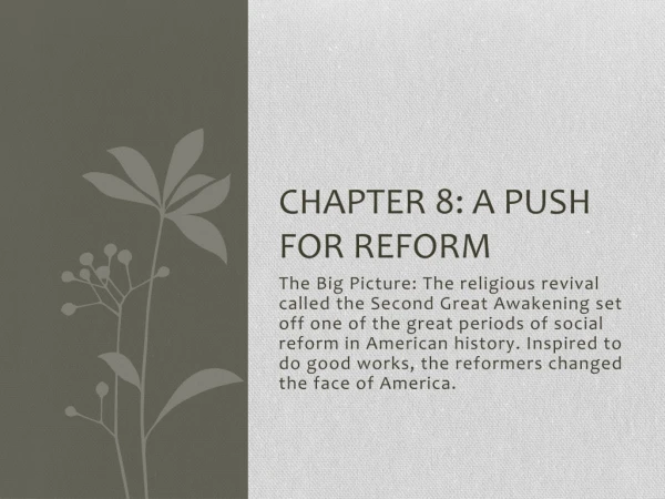 Chapter 8: A push for reform