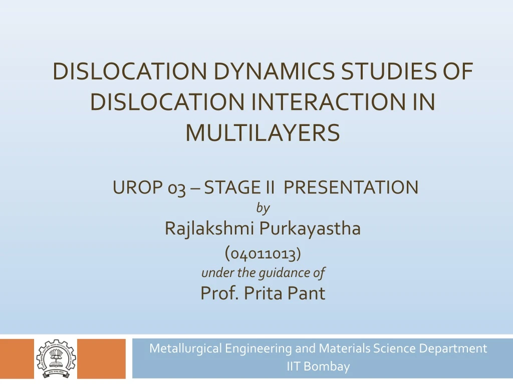 metallurgical engineering and materials science department iit bombay