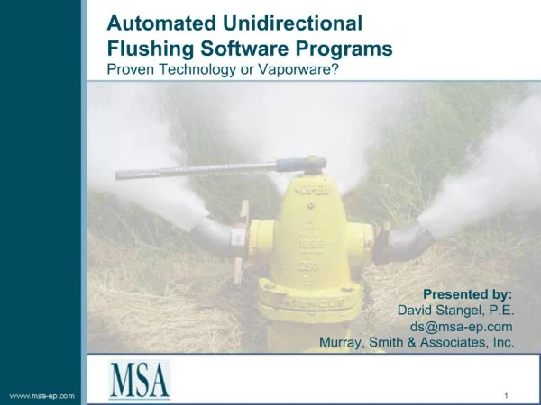 Automated Unidirectional Flushing Software Programs Proven Technology or Vaporware