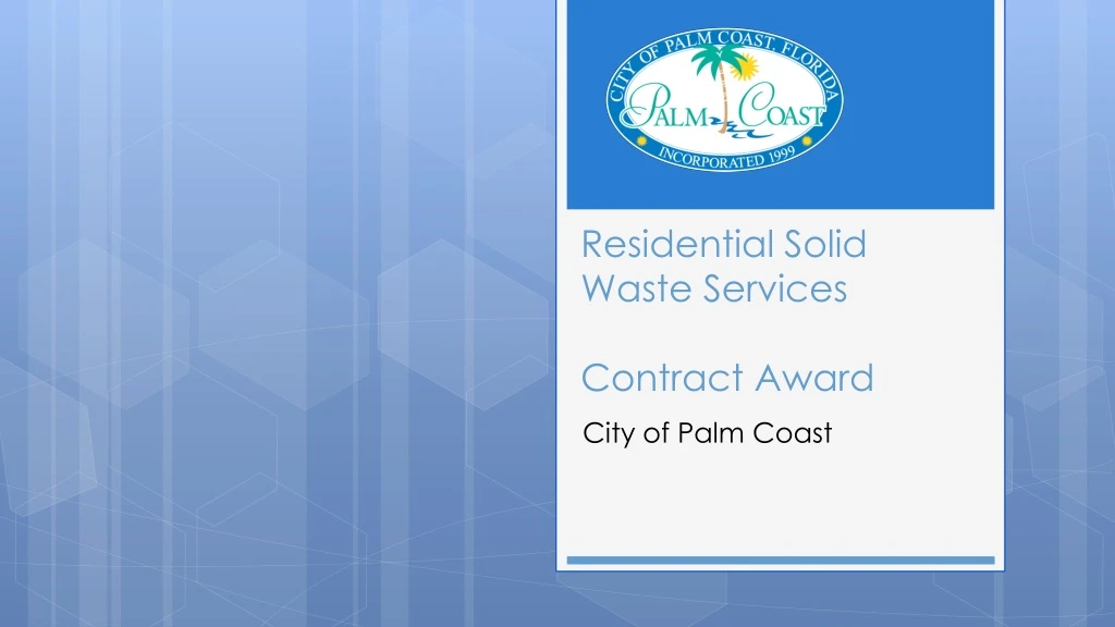 residential solid waste services contract award