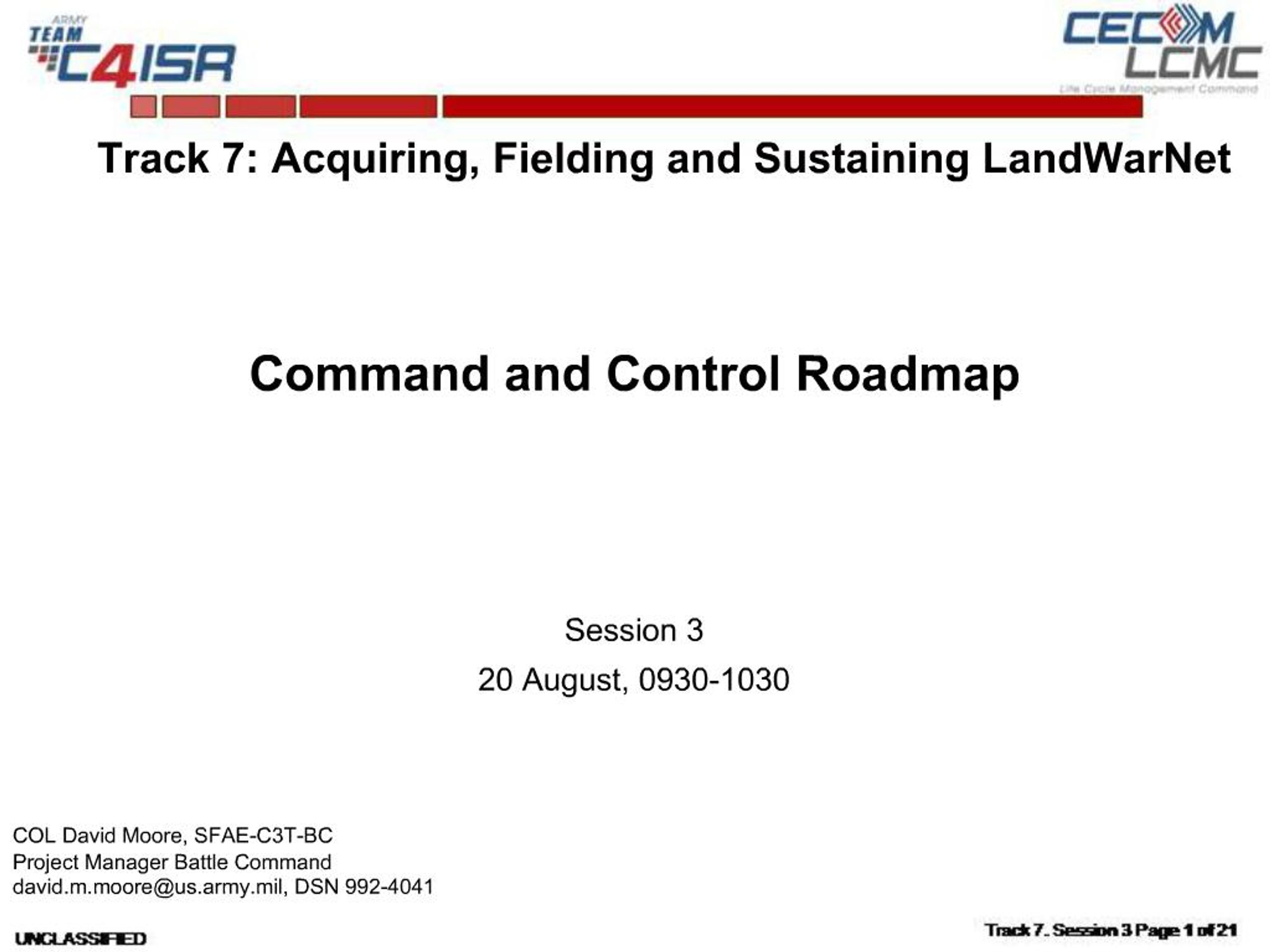 PPT - Command and Control Roadmap PowerPoint Presentation, free ...