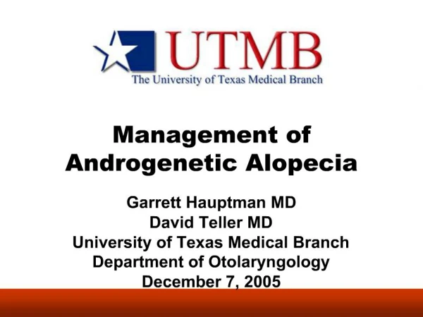 Management of Androgenetic Alopecia