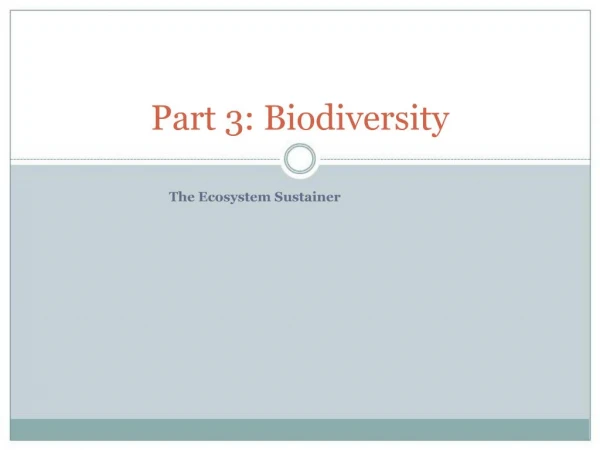 Part 3: Biodiversity