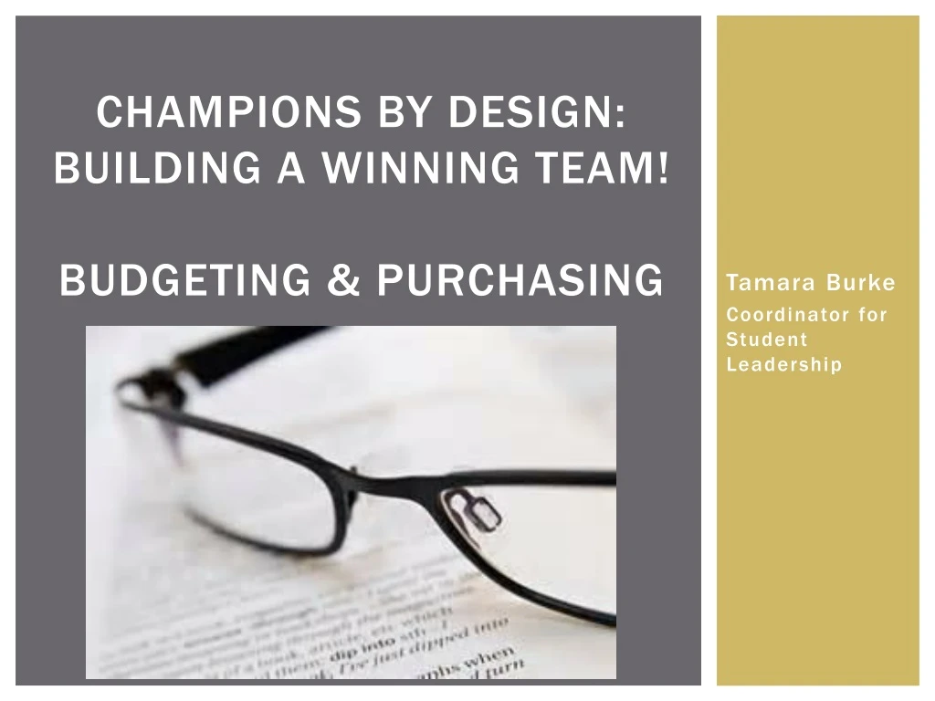 champions by design building a winning team budgeting purchasing