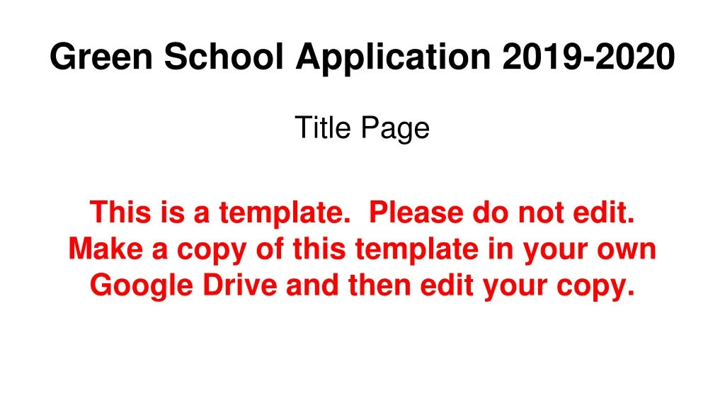 green school application 20 19 2020