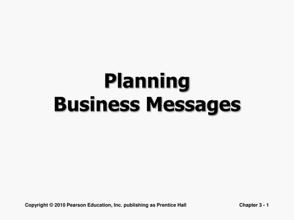 Planning Business Messages