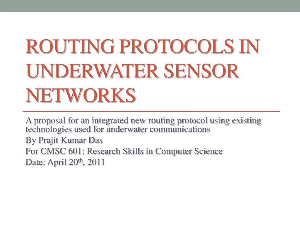 routing protocols in underwater sensor networks