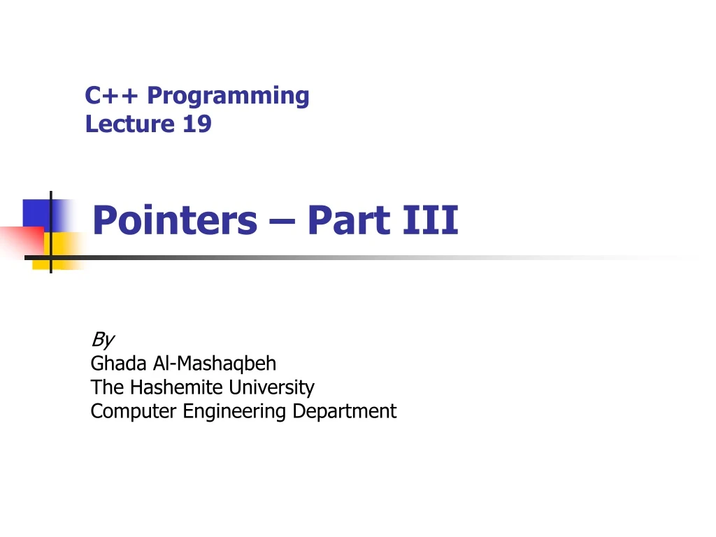 c programming lecture 19 pointers part iii