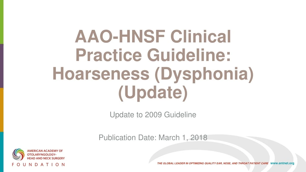 aao hnsf clinical practice guideline hoarseness dysphonia update
