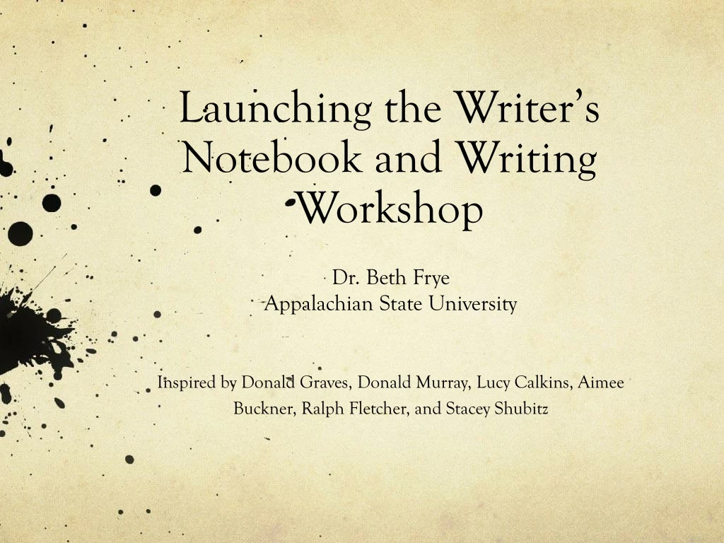 launching the writer s notebook and writing workshop
