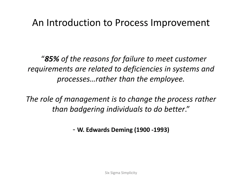 an introduction to process improvement