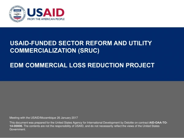 USAID-funded Sector Reform and Utility Commercialization (SRUC)