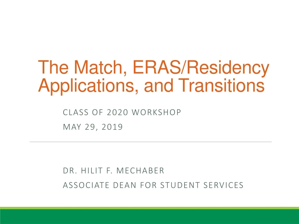 the match eras residency applications and transitions