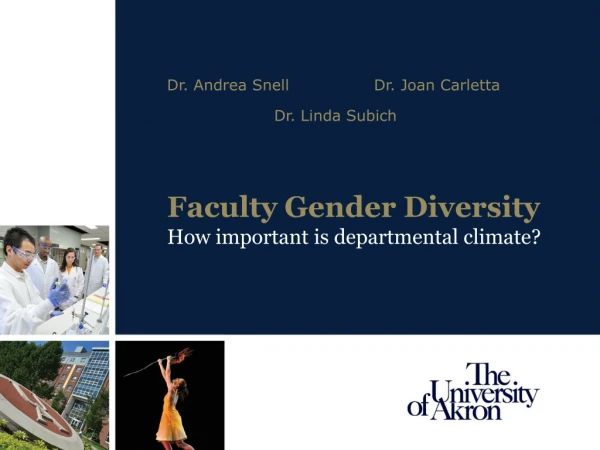 Faculty Gender Diversity How important is departmental climate?