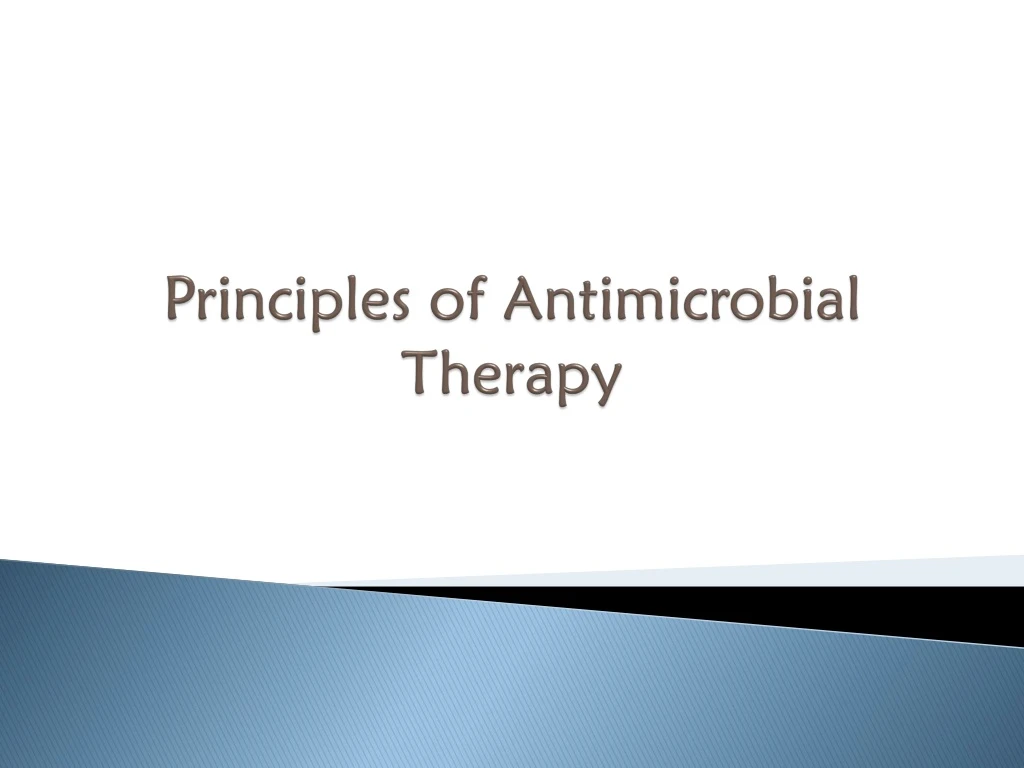 principles of antimicrobial therapy