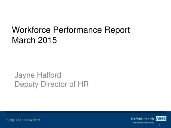 Workforce Performance Report March 2015